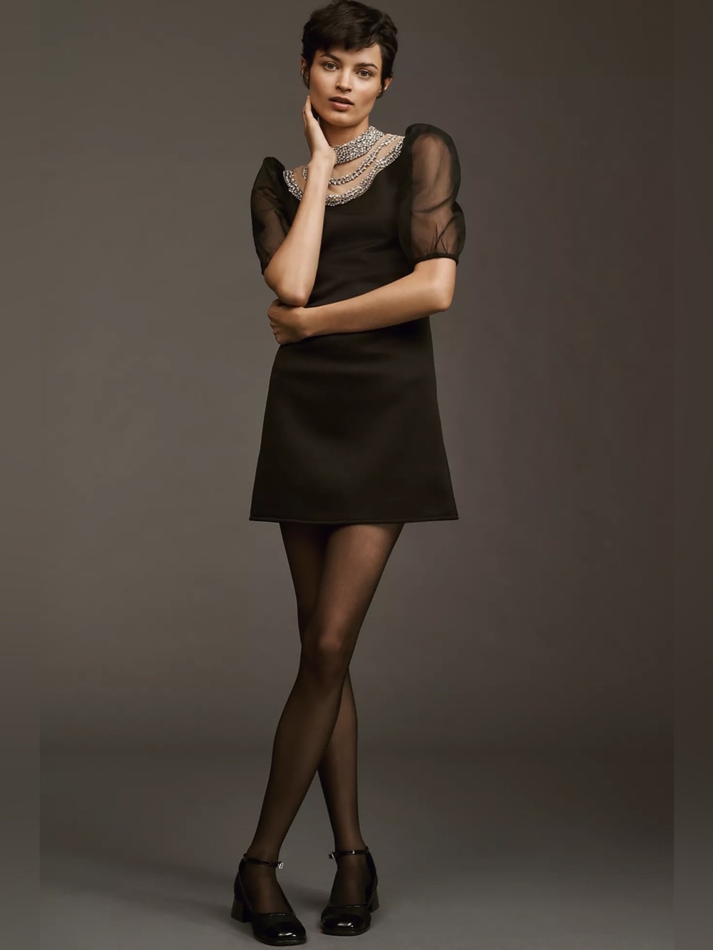 Pinnacle by Shruti Sancheti Sheer Embellished Yoke Mini Dress